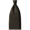 Viola Milano - Rosette Pattern Selftipped Silk Tie - Forest - Handmade in Italy - Luxury Exclusive Collection - Avvenice