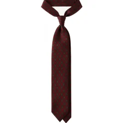 Viola Milano - Rosette Pattern Selftipped Silk Tie - Wine - Handmade in Italy - Luxury Exclusive Collection - Avvenice