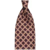 Viola Milano - Rosette Pattern Selftipped Silk Tie - Sand - Handmade in Italy - Luxury Exclusive Collection - Avvenice