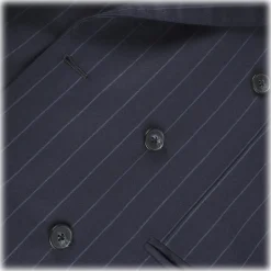 Viola Milano - Sartorial Double Breasted Suit - Navy Chalk Stripe - Handmade in Italy - Luxury Exclusive Collection - Avvenice