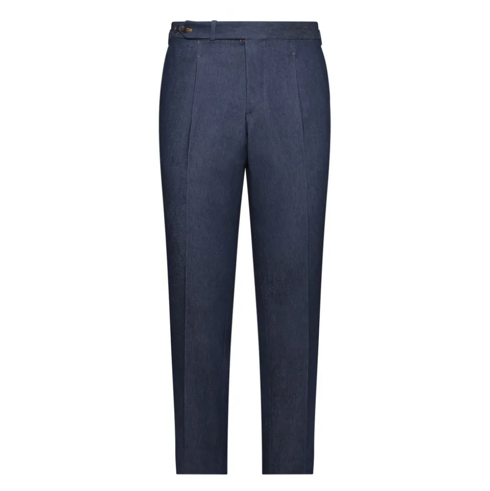 Viola Milano - Sartorial Denim Pants with Side Adjusters - Classic - Handmade in Italy - Luxury Exclusive Collection - Avvenice