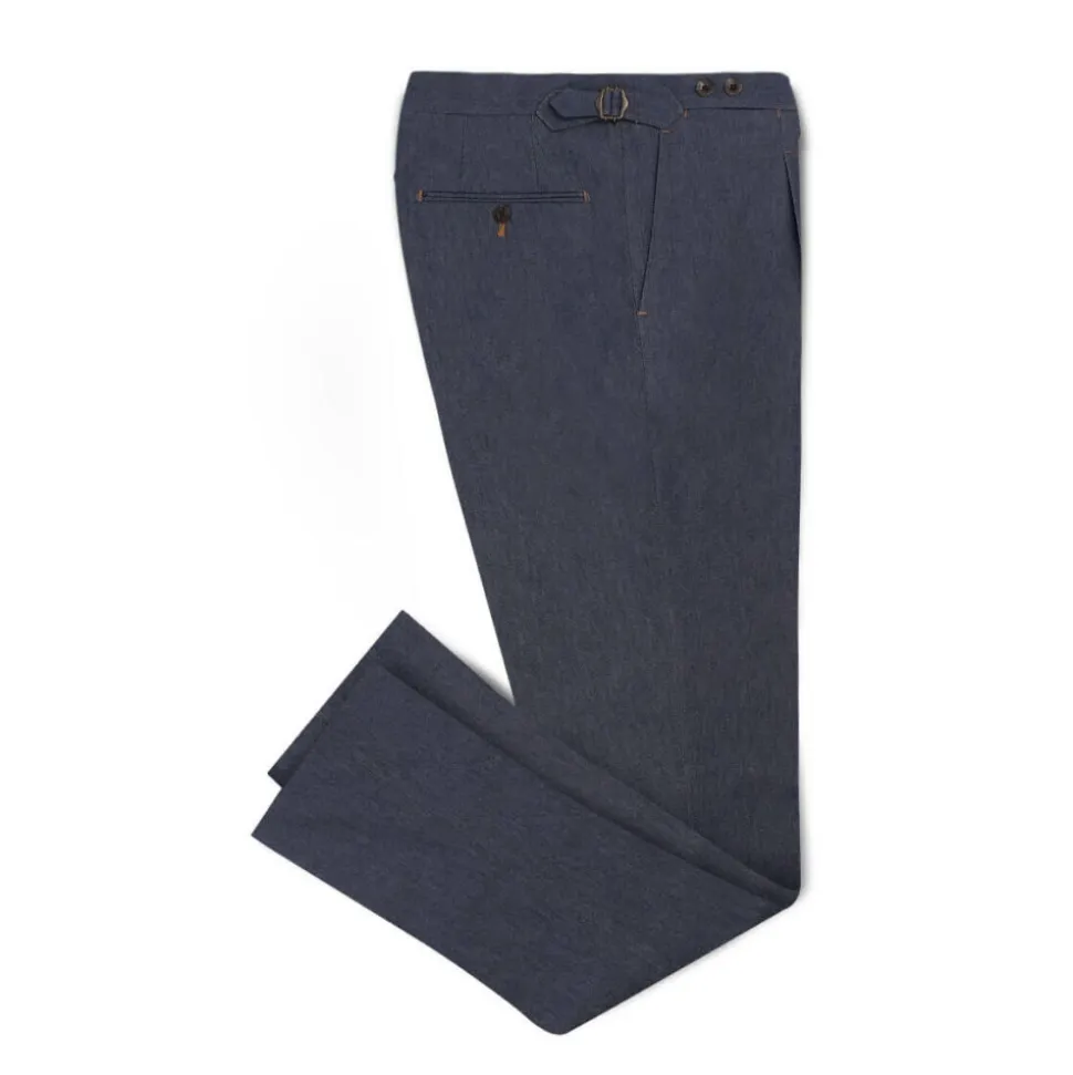 Viola Milano - Sartorial Denim Pants with Side Adjusters - Classic - Handmade in Italy - Luxury Exclusive Collection - Avvenice