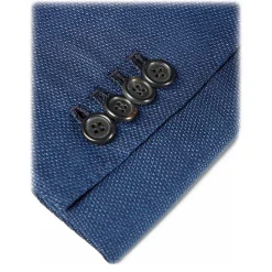 Viola Milano - Sartorial Half-lined Hopsack Blazer - Royal Blue - Handmade in Italy - Luxury Exclusive Collection - Avvenice