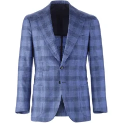 Viola Milano - Sartorial Half-Lined Cashmere Blend Blazer - Overcheck - Handmade in Italy - Luxury Exclusive Collection - Avvenice