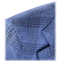 Viola Milano - Sartorial Half-Lined Cashmere Blend Blazer - Overcheck - Handmade in Italy - Luxury Exclusive Collection - Avvenice