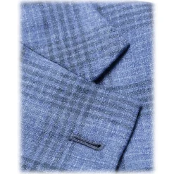 Viola Milano - Sartorial Half-Lined Cashmere Blend Blazer - Overcheck - Handmade in Italy - Luxury Exclusive Collection - Avvenice