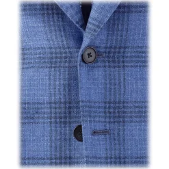 Viola Milano - Sartorial Half-Lined Cashmere Blend Blazer - Overcheck - Handmade in Italy - Luxury Exclusive Collection - Avvenice