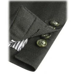 Viola Milano - Sartorial Half-lined Wool/Silk Blazer - Green - Handmade in Italy - Luxury Exclusive Collection - Avvenice