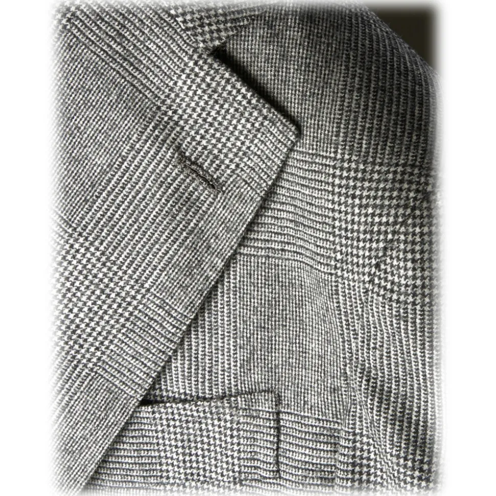 Viola Milano - Sartorial Half-lined Sports Club Blazer - Prince Of Wales - Handmade in Italy - Luxury Exclusive Collection - Avvenice
