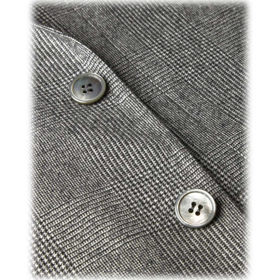 Viola Milano - Sartorial Half-lined Sports Club Blazer - Prince Of Wales - Handmade in Italy - Luxury Exclusive Collection - Avvenice