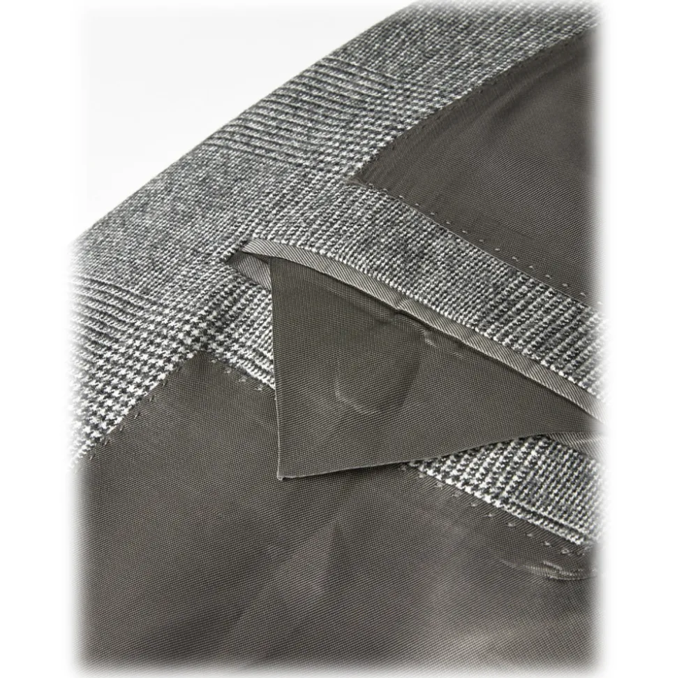 Viola Milano - Sartorial Half-lined Sports Club Blazer - Prince Of Wales - Handmade in Italy - Luxury Exclusive Collection - Avvenice