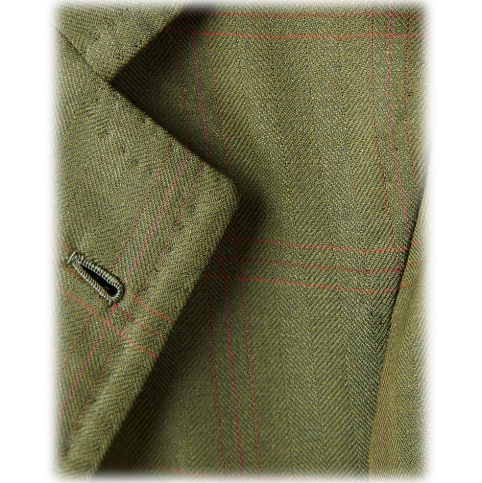 Viola Milano - Sartorial Half-lined Limited Sports Club Blazer - Green Check - Handmade in Italy - Luxury Exclusive Collection - Avvenice