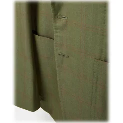 Viola Milano - Sartorial Half-lined Limited Sports Club Blazer - Green Check - Handmade in Italy - Luxury Exclusive Collection - Avvenice