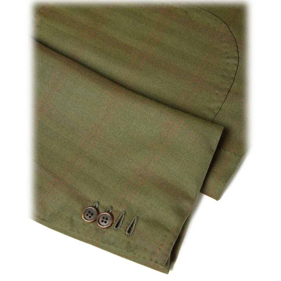 Viola Milano - Sartorial Half-lined Limited Sports Club Blazer - Green Check - Handmade in Italy - Luxury Exclusive Collection - Avvenice