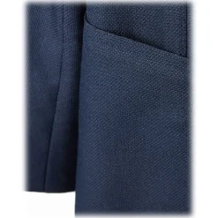 Viola Milano - Sartorial Half-lined Hopsack Blazer - Navy - Handmade in Italy - Luxury Exclusive Collection - Avvenice