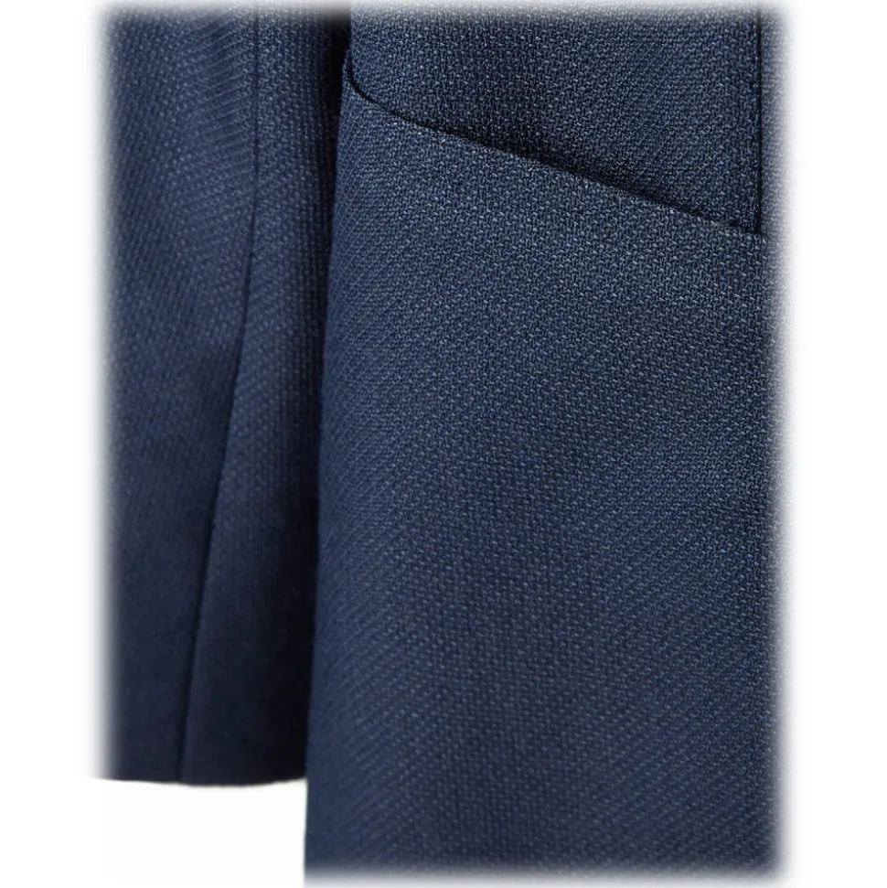 Viola Milano - Sartorial Half-lined Hopsack Blazer - Navy - Handmade in Italy - Luxury Exclusive Collection - Avvenice