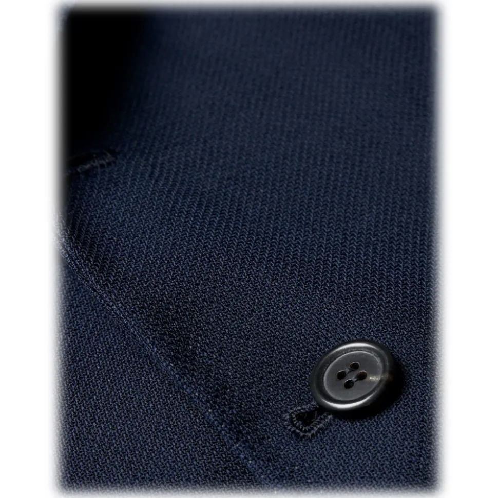 Viola Milano - Sartorial Half-lined Hopsack Blazer - Navy - Handmade in Italy - Luxury Exclusive Collection - Avvenice