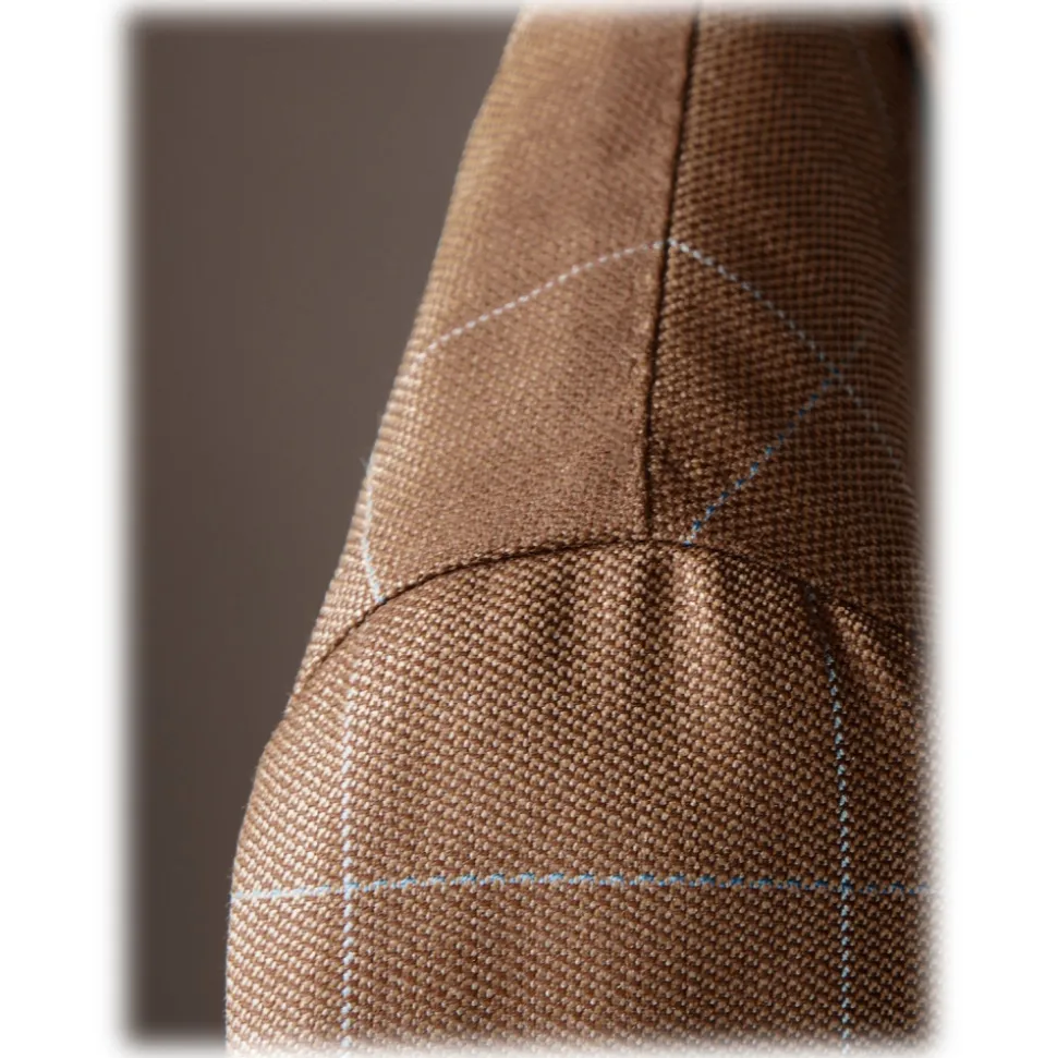 Viola Milano - Sartorial Half-lined Limited Sports Club Blazer - Check - Handmade in Italy - Luxury Exclusive Collection - Avvenice