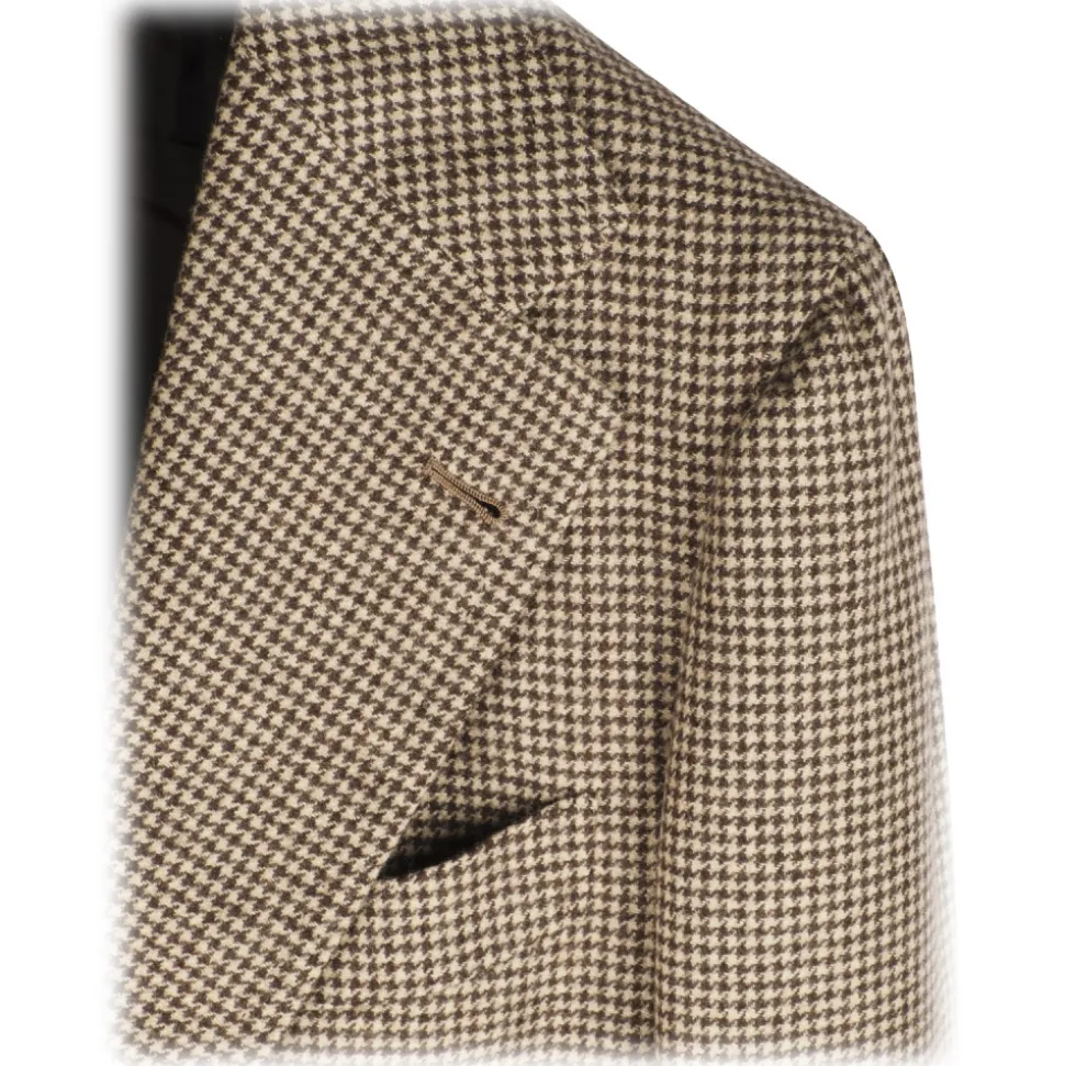 Viola Milano - Sartorial Half-lined 100% Cashmere Blazer - Piede De Poule - Handmade in Italy - Luxury Exclusive Collection - Avvenice