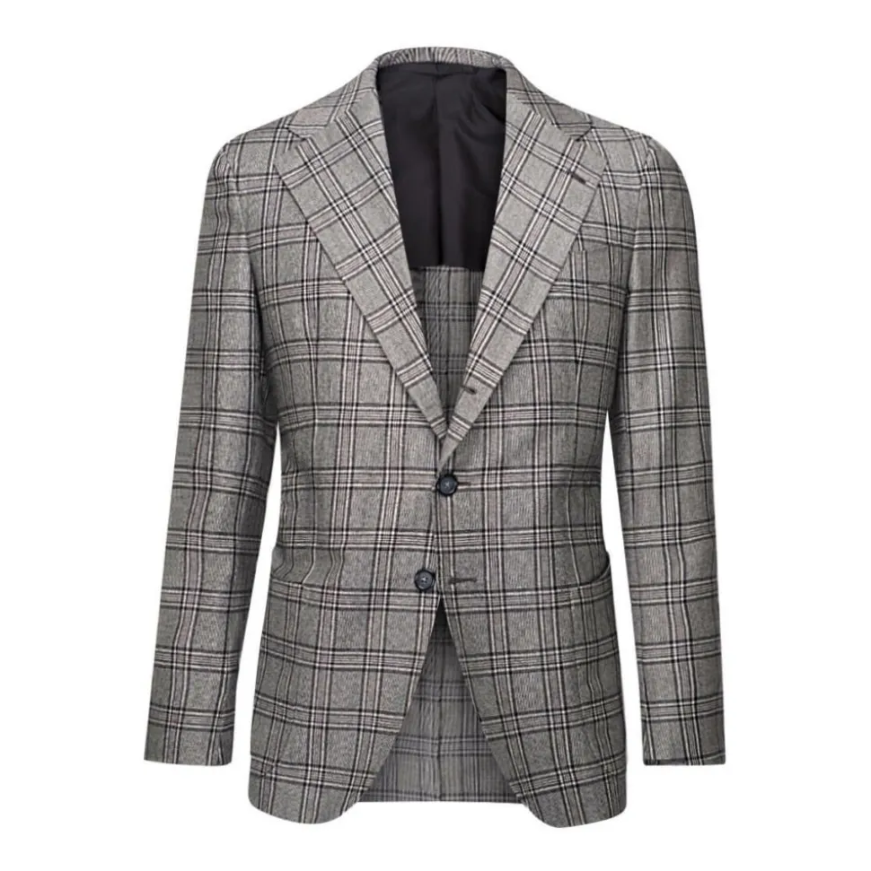 Viola Milano - Sartorial Half-Lined 100% Cashmere Blazer – Glencheck - Handmade in Italy - Luxury Exclusive Collection - Avvenice