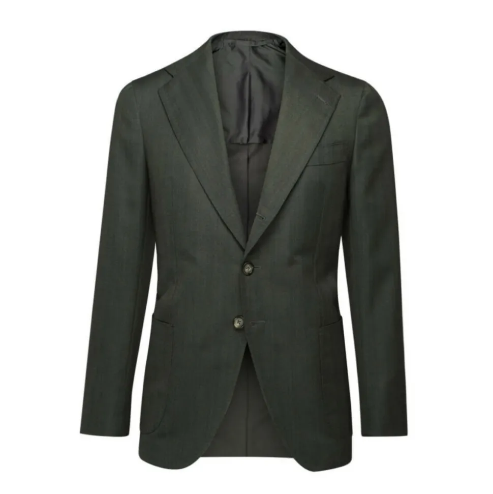 Viola Milano - Sartorial Half-Lined Wool and Silk Blazer - Green - Handmade in Italy - Luxury Exclusive Collection - Avvenice