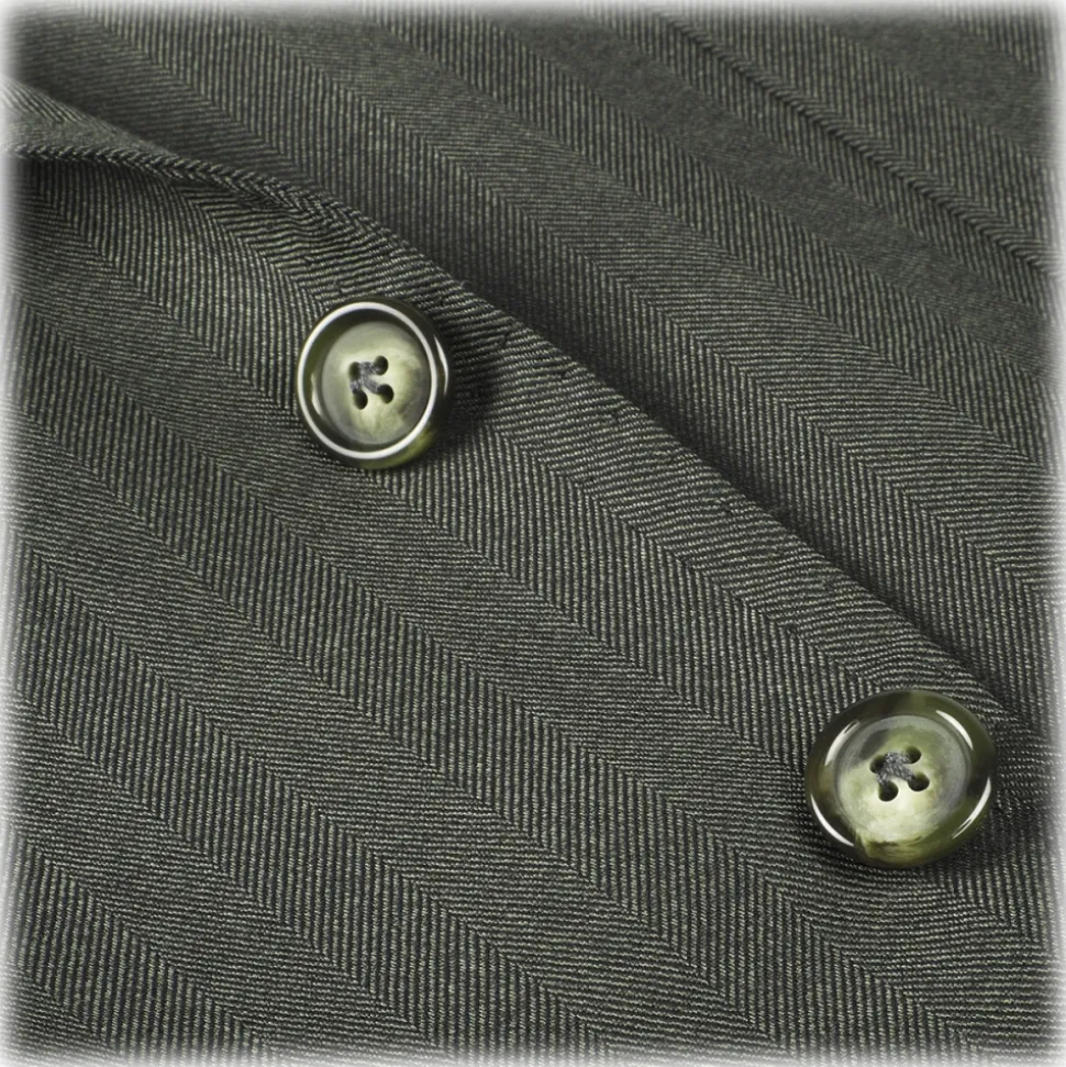 Viola Milano - Sartorial Half-Lined Wool and Silk Blazer - Green - Handmade in Italy - Luxury Exclusive Collection - Avvenice