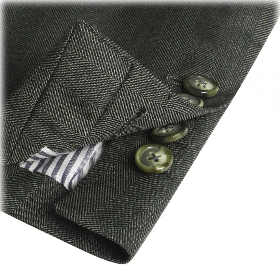 Viola Milano - Sartorial Half-Lined Wool and Silk Blazer - Green - Handmade in Italy - Luxury Exclusive Collection - Avvenice