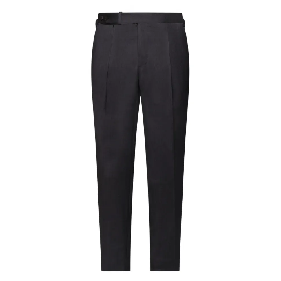 Viola Milano - Sartorial Wool Pants with Side Adjusters - Dark Grey - Handmade in Italy - Luxury Exclusive Collection - Avvenice