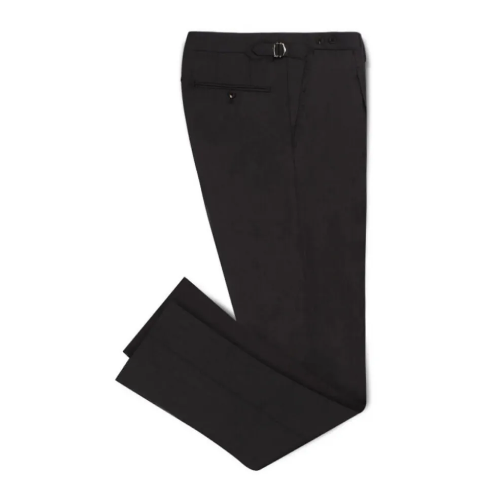 Viola Milano - Sartorial Wool Pants with Side Adjusters - Dark Grey - Handmade in Italy - Luxury Exclusive Collection - Avvenice