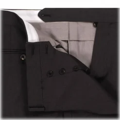 Viola Milano - Sartorial Wool Pants with Side Adjusters - Dark Grey - Handmade in Italy - Luxury Exclusive Collection - Avvenice