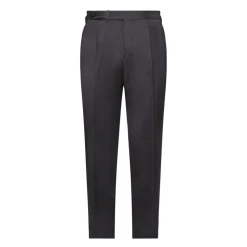 Viola Milano - Sartorial Wool Pants with Side Adjusters - Mid Grey - Handmade in Italy - Luxury Exclusive Collection - Avvenice