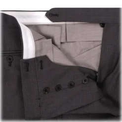 Viola Milano - Sartorial Wool Pants with Side Adjusters - Mid Grey - Handmade in Italy - Luxury Exclusive Collection - Avvenice