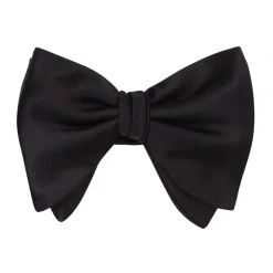 Viola Milano - Satin Bow Tie - Black - Made in Italy - Luxury Exclusive Collection - Avvenice