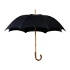 Viola Milano - Shalk Stripe Chestnut Umbrella - Navy and Ivory - Handmade in Italy - Luxury Exclusive Collection - Avvenice