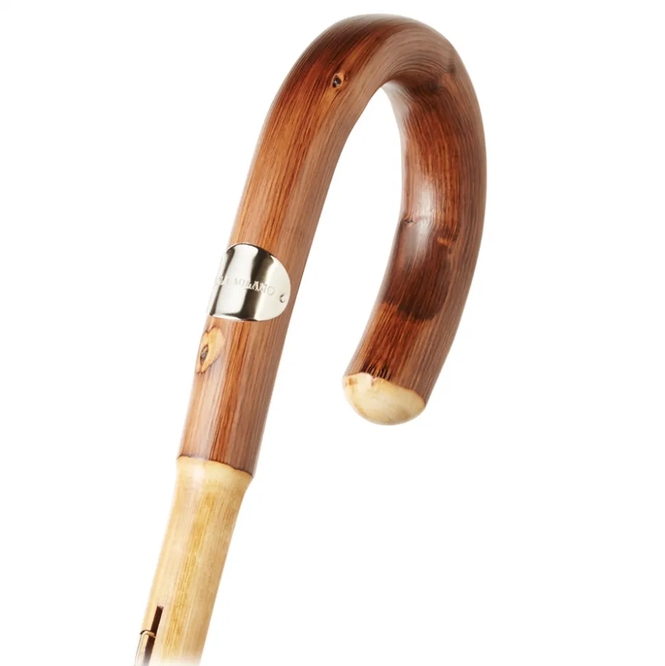 Viola Milano - Shalk Stripe Chestnut Umbrella - Navy and Ivory - Handmade in Italy - Luxury Exclusive Collection - Avvenice