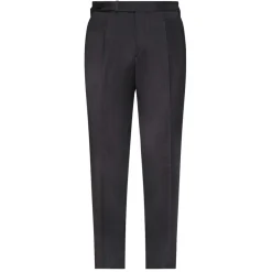 Viola Milano - Single Pleated Wool Pants with Side Adjusters - Mid Grey - Handmade in Italy - Luxury Exclusive Collection - Avvenice