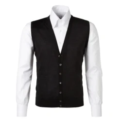 Viola Milano - Sleeveless Cashmere and Silk Cardigan - Dark Grey - Handmade in Italy - Luxury Exclusive Collection - Avvenice