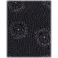 Viola Milano - Solaro Floral Handrolled Woven Silk Tie - Brown Mix - Handmade in Italy - Luxury Exclusive Collection - Avvenice