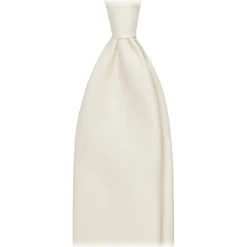 Viola Milano - Solaro Woven Handrolled Wool/Silk Tie - Natural - Handmade in Italy - Luxury Exclusive Collection - Avvenice
