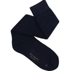 Viola Milano - Solid 100% Cashmere Over-The-Calf Socks - Navy - Handmade in Italy - Luxury Exclusive Collection - Avvenice