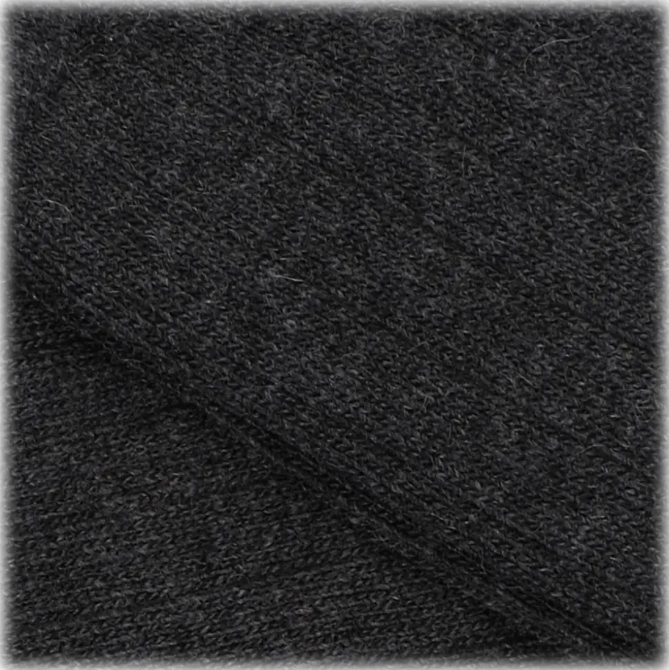 Viola Milano - Solid 100% Cashmere Over-The-Calf Socks - Charcoal - Handmade in Italy - Luxury Exclusive Collection - Avvenice