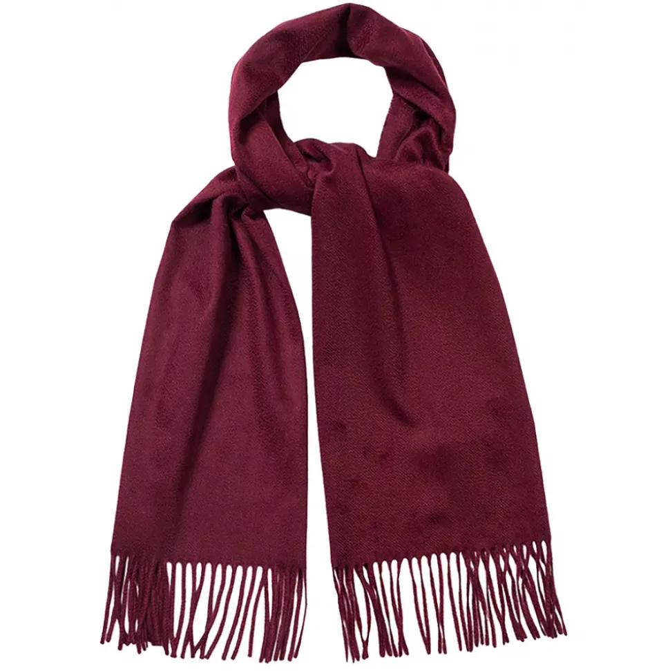 Viola Milano - Solid 100% Zibellino Cashmere Scarf - Burgundy - Handmade in Italy - Luxury Exclusive Collection - Avvenice