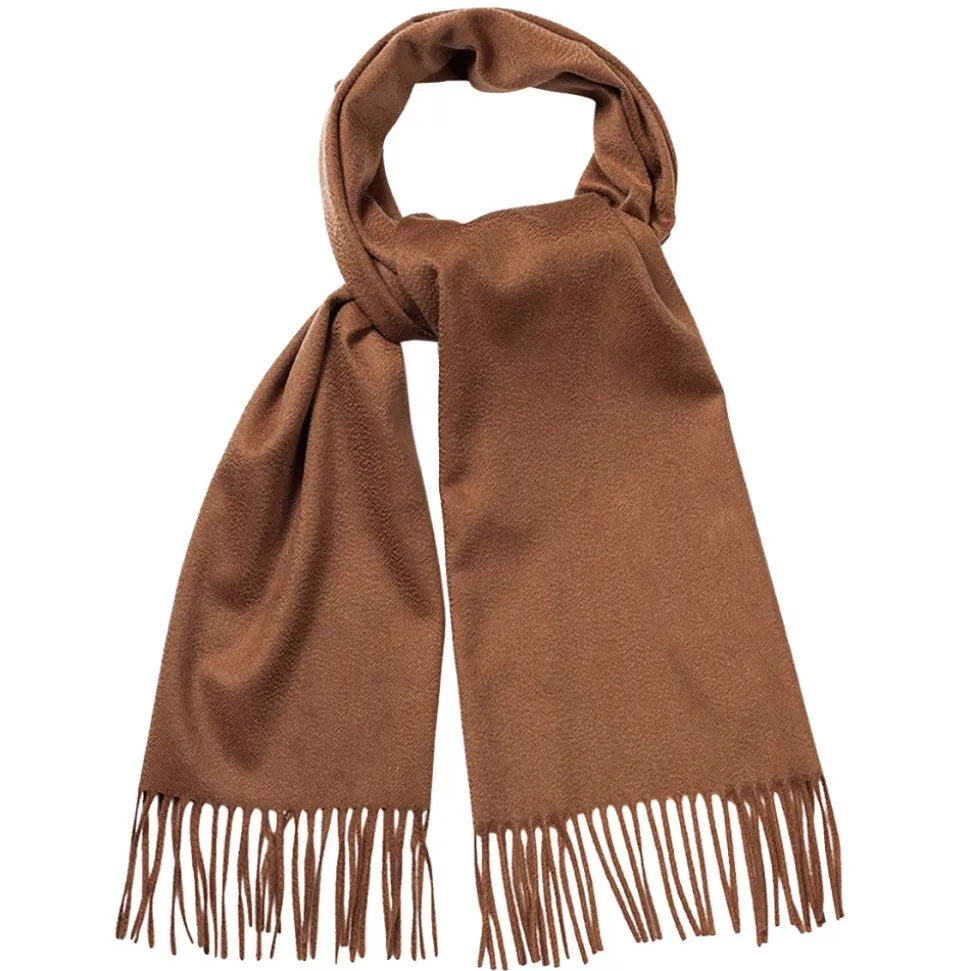 Viola Milano - Solid 100% Zibellino Cashmere Scarf - Cinnamon - Handmade in Italy - Luxury Exclusive Collection - Avvenice