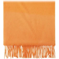 Viola Milano - Solid 100% Zibellino Cashmere Scarf - Orange - Handmade in Italy - Luxury Exclusive Collection - Avvenice