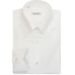 Viola Milano - Solid American Oxford Button-Down Collar Dress Shirt - White - Handmade in Italy - Luxury Exclusive Collection - Avvenice