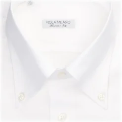 Viola Milano - Solid American Oxford Button-Down Collar Dress Shirt - White - Handmade in Italy - Luxury Exclusive Collection - Avvenice