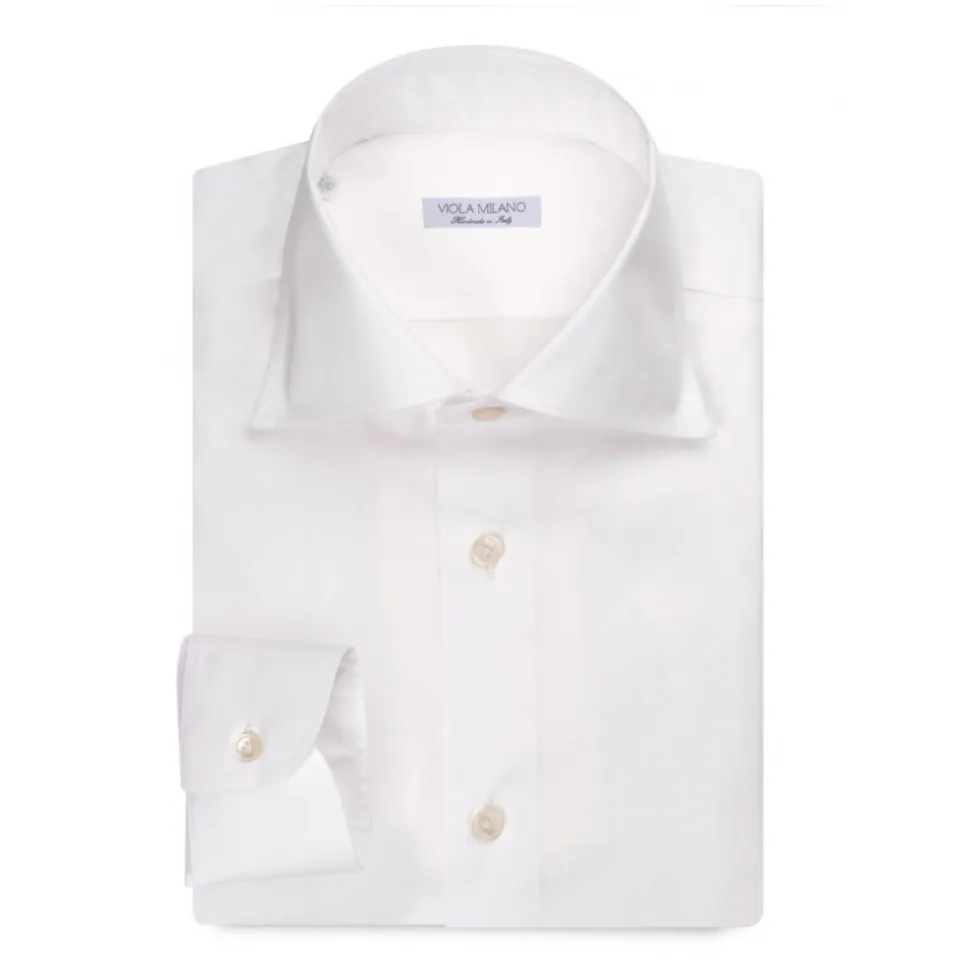 Viola Milano - Solid Carlo Riva Shirt - White - Handmade in Italy - Luxury Exclusive Collection - Avvenice