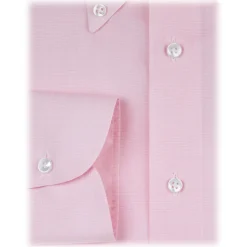 Viola Milano - Solid Carlo Riva Voila Tela Button-Down Shirt - Pink - Handmade in Italy - Luxury Exclusive Collection - Avvenice