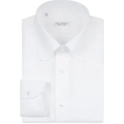 Viola Milano - Solid Carlo Riva Popline Doppio Button-Down Shirt - White - Handmade in Italy - Luxury Exclusive Collection - Avvenice
