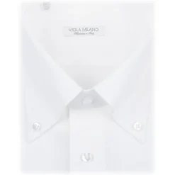 Viola Milano - Solid Carlo Riva Popline Doppio Button-Down Shirt - White - Handmade in Italy - Luxury Exclusive Collection - Avvenice